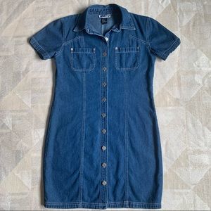 Vintage Denim Button Up Dress